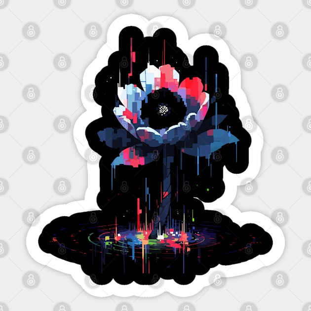 glitch flower - sci fi style Sticker by Dragadin